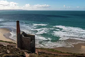 The Past Prints: A rip current developing on a beach during a flooding tide behind Wheal Coates tin mine