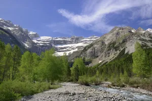 France Prints: River flowing from the Cirque de Gavarnie, Pyrenees National Park, France, June 2013