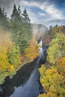 Perthshire Prints: River Garry, Pass of Killiecrankie, Pitlochry, Perthshire, Scotland, UK. October, 2013