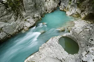 Alps Gallery: River Lepenjica, with a pothole in rock, Triglav National Park, Slovenia, June 2009