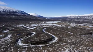 Russia Prints: River meandering through remote valley