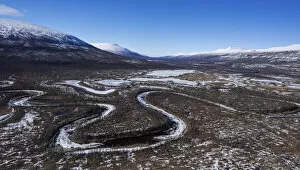 High Altitude Collection: River meandering through remote valley, Putoransky State Nature Reserve, Putorana Plateau