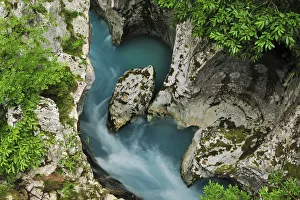 Images Dated 16th June 2009: River Soca flowing through the Velika korita canyon, Triglav National Park, Slovenia