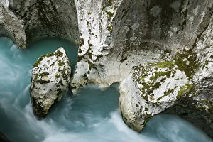 Images Dated 16th June 2009: River Soca flowing through Velika korita with erosion in rock visible, Triglav National Park