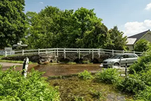 Bridges Prints: River Tarrant chalk stream, ford and packhorse bridge