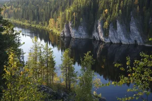 Images Dated 5th September 2016: River through Virgin Komi Forests UNESCO World Heritage site, the largest virgin forests in Europe