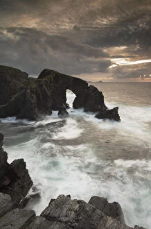 Dramatic Nature Collection: Rock archway at sunset, Isle of Lewis, Outer Hebrides, Scotland, UK, September 2014