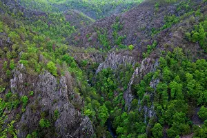 Saxony Prints: Rosstrappe cliffs in Valley of the Bode