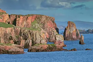 Landform Prints: The Runk seastack at dusk, Braewick