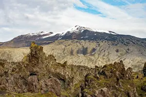 Volcano Prints: Saefellsjokull, a 700, 000 year old stratovolcano and an old lava field with moss heath