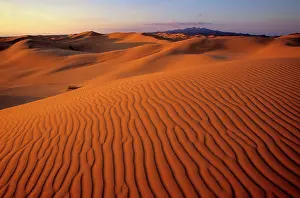 Ripple Prints: Sand dunes and Sierra El Rosario mountain range