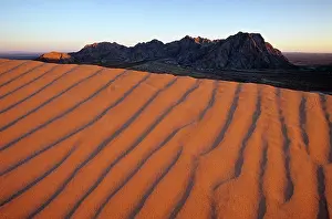 Ripple Prints: Sand dunes and Sierra El Rosario mountain range