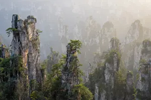 Sandstone Prints: Sandstone pillars at the Zhangjiajie National Forest Park, Hunan, China