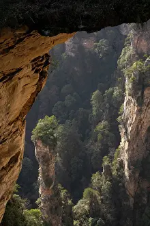 Sandstone Prints: Sandstone pillars at the Zhangjiajie National Forest Park, Wulingyuan Scenic area