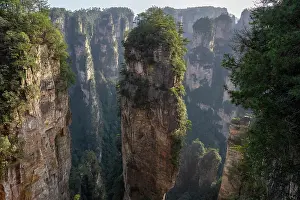 Sandstone Prints: Sandstone pillars at the Zhangjiajie National Forest Park, Wulingyuan Scenic area