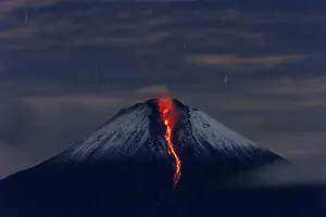 Luminosity Prints: Sangay volcano erupting at night. Sangay National Park, Morona Santiago, Ecuador