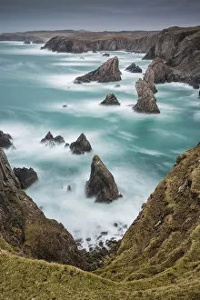 Images Dated 4th March 2015: Sea Stacks at Mangurstadh, Aird Feinis, Isle of Lewis, Outer Hebrides, Scotland, UK