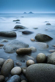 Tranquility Collection: Sea and stgones at Porth Nanven, Cot Valley, near Cape Cornwall, West Cornwall, UK