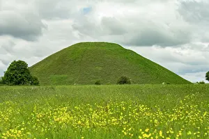 The Past Prints: Silbury Hill, the largest artificial mound in Europe viewed from the east