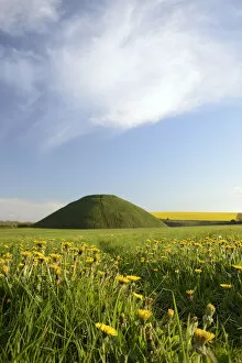 Silbury hill, a Neolithic artificial chalk mound, one of the worlds largest