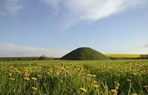 Silbury hill, a Neolithic artificial chalk mound, one of the world'