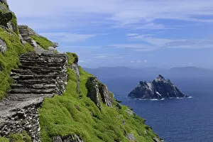 Images Dated 12th June 2014: Skelleg Michael Monastery Steps, County Kerry, Republic of Ireland. June 2014