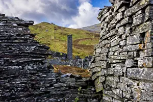 Metamorphic Rock Prints: Slate quarry ruins at Rhiw-bach