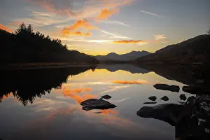 Reflection Prints: Snowdon / Yr Wyddfa and Snowdon Horseshoe reflections at sunset from Llynnau Mymbyr