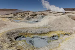 Steam Collection: Sol de Manana geyser bassin, Reserva Eduardo Avaroa, Altiplano, Bolivia