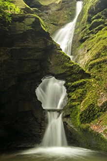 St Nectans Kieve, a sixty foot waterfall, Saint Nectans Glen, near Trethevy