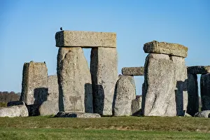 Monuments Prints: Two of the Stonehenge trilithons composed of sarsen stone