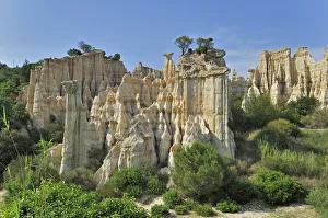 Strange rock formations created by water erosion at the Orgues d Ille-sur-Tt