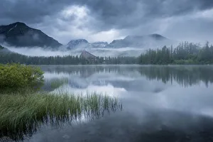 Strbske Pleso, a large glacial mountain lake and popular ski resort in the High Tatras, Slovakia
