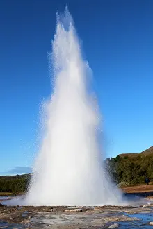 Steam Prints: Strokkur Geyser erupting, Geysir, Selfoss, Iceland. September, 2023
