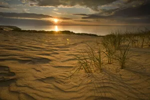 Sunrise over sand dunes on Agilos Kopa, Nagliai Nature Reserve, Curonian Spit, Lithuania