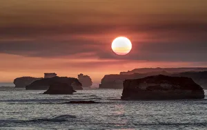 Sunset over The Bay of Martyrs. Bay of Islands Coastal Park Sunset over The Bay of Martyrs. Bay of Islands Coastal Park