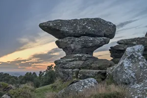 Sunset over Brimham Rocks, Yorkshire, England, UK, August