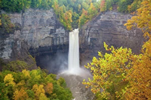 Waterfalls Collection: Taughannock Falls, near Ithaca, New York, in autumn after a day of heavy rainfall