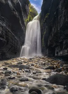 Waterfall Prints: Tidal cave and waterfall, County Donegal, Republic of Ireland. August, 2024