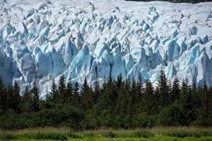 Glacier Prints: Tidewater front of the Bainbridge Glacier, Prince William Sound, Alaska, USA. July, 2015