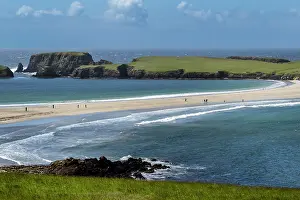 Shetland Prints: The tombolo connecting St. Ninian's Isle to the Mainland