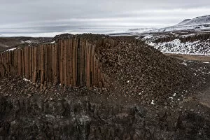 High Altitude Collection: Towering basalt columns on clifftop, Putoransky State Nature Reserve, Putorana Plateau, Siberia