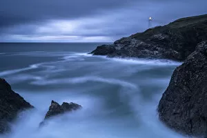 April 2021 Highlights Gallery: Trevose Head lighthouse at dusk. Near Padstow, Cornwall, England, UK. October 2020