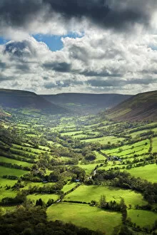 Vale of Ewyas, view over Capel-y-ffin and the valley of the Afon Honddu, Black Mountains