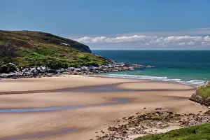 Sutherland Prints: View over Achininver beach, north of Tongue, Sutherland, Northern Scotland, UK. July, 2017