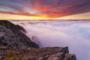 Images Dated 24th September 2013: View from Braeriach at dawn with temperature inversion, Cairngorms National Park