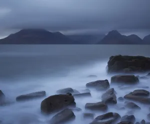 Caledonia Book Prints: View towards Cuillin range from Elgol Beach. Skye, Scotland, October