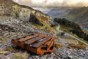 Metamorphic Rock Prints: View over Dinorwig Quarry, a disused slate quarry