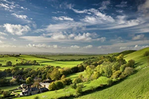 Livestock Collection: View over hills and farmland, Corton Denham, Somerset, England, UK. October, 2022
