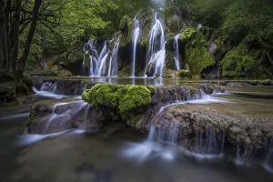 View of La Cascade des Tufs, Les Planches pres Arbois, Jura, France, May 2014